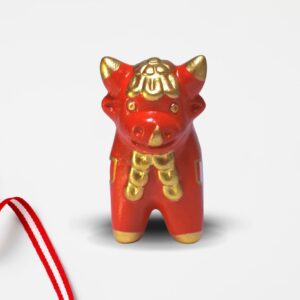 Torito de pucará blanquirrojo rojo